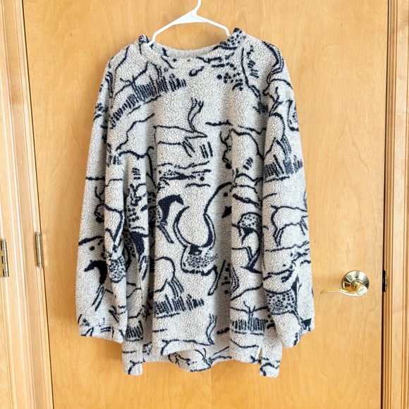 Woolrich Other - Vintage Woolrich Cave Painting Animal Fleece Sweater Mens XL Made in USA Sherpa